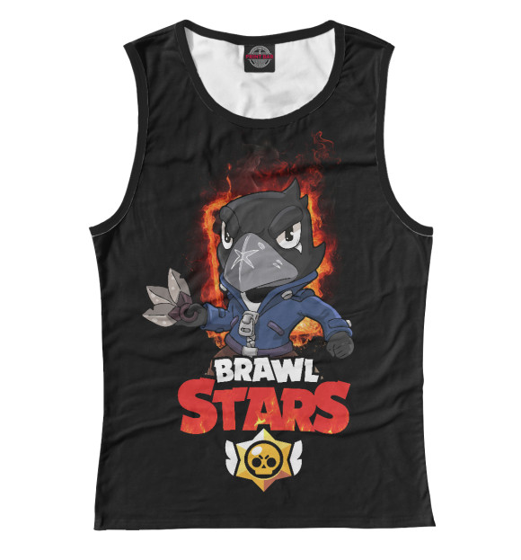 Женская майка с изображением Crow Brawl Stars цвета Белый