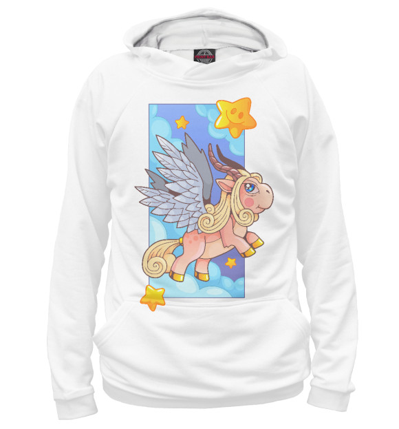 Женское худи с изображением Пони пегас цвета Белый