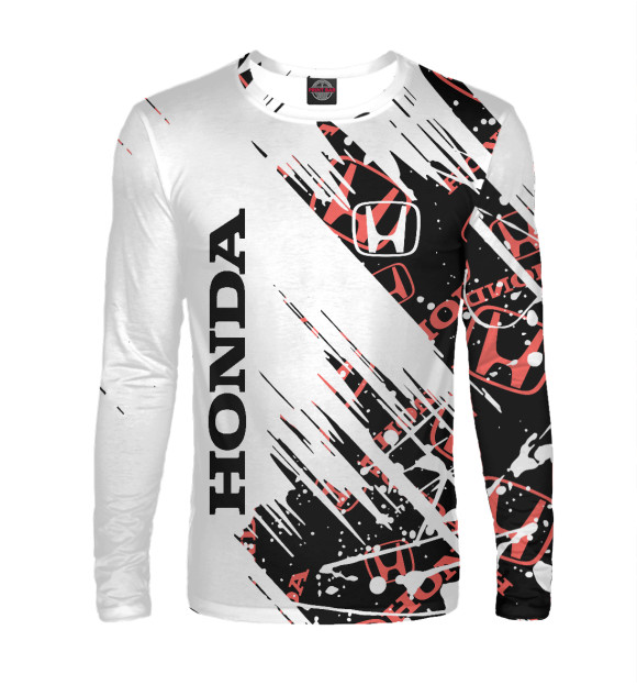 Мужской лонгслив с изображением Honda цвета Белый