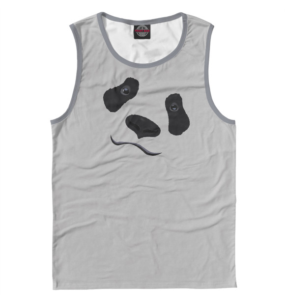 Майка для мальчика с притом Взгляд панды цвета Белый Майка для мальчика с изображением Взгляд панды цвета Белый