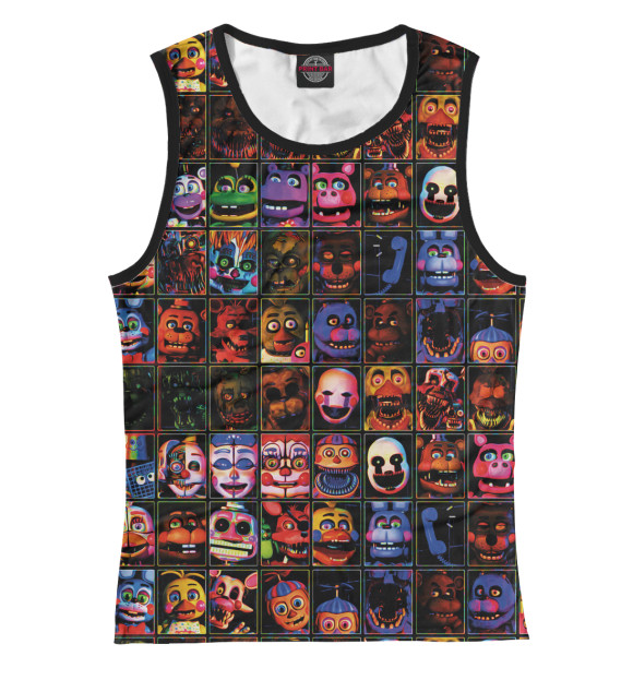 Женская майка с изображением Five Nights at Freddy's цвета Белый