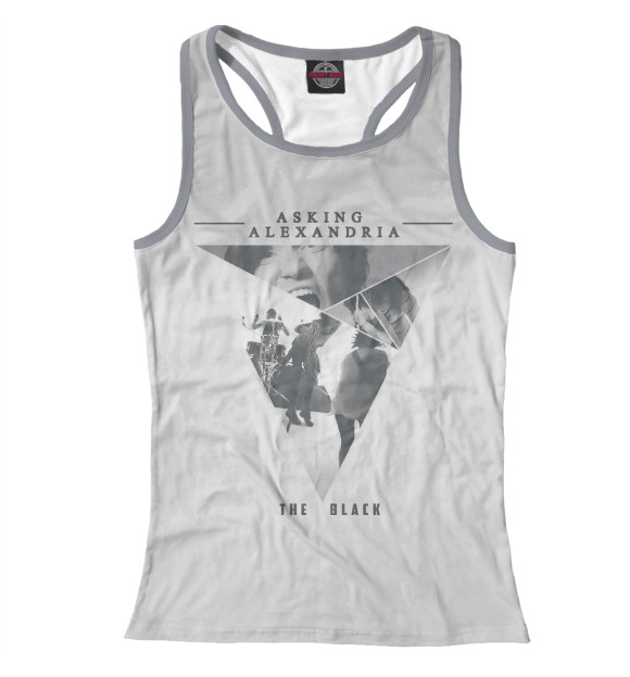 Женская майка-борцовка с изображением Asking Alexandria цвета Белый