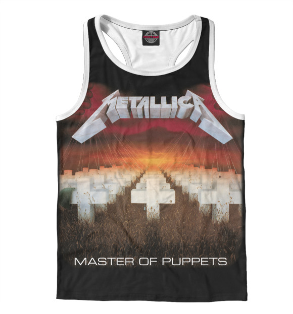 Мужская майка-борцовка с изображением Metallica цвета Белый