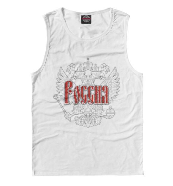 Майка для мальчика с изображением Герб России цвета Белый