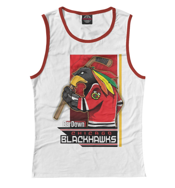Женская майка с изображением Chicago Blackhawks цвета Белый