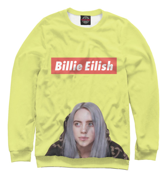 Свитшот для девочек с изображением Billie Eilish цвета Белый
