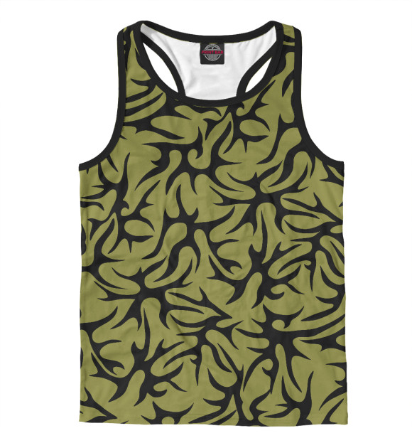 Мужская майка-борцовка с изображением Бобаб хаки цвета Белый