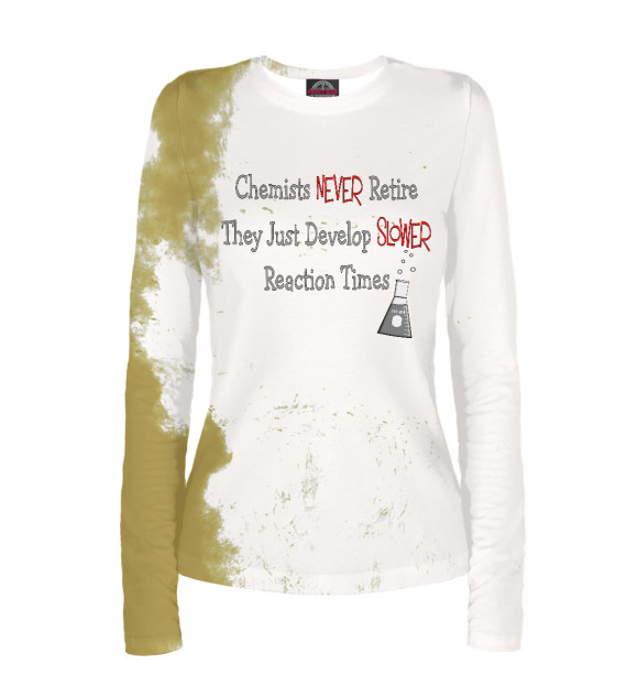 Женский лонгслив с изображением Retired Chemist цвета Белый