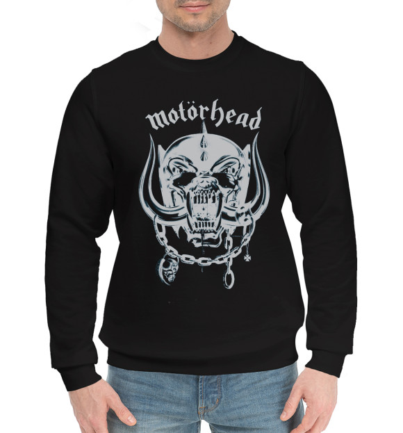 Мужской хлопковый свитшот с изображением Motorhead цвета Черный