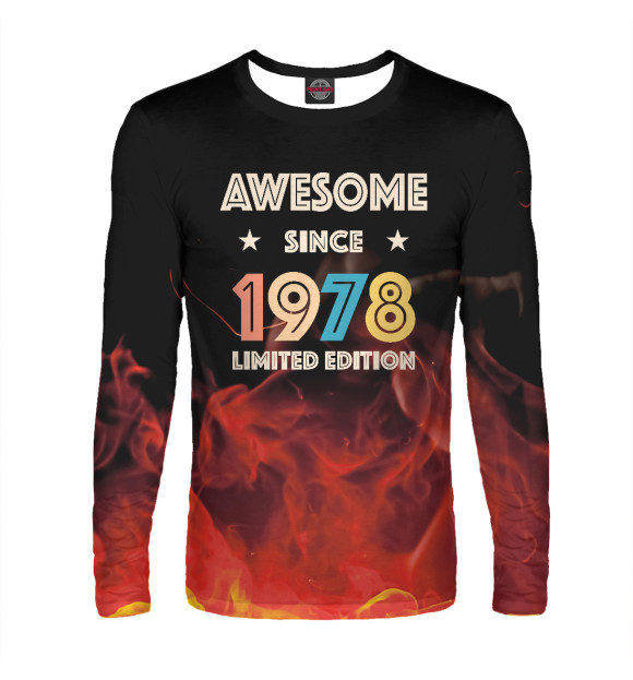 Мужской лонгслив с изображением 1978 40th Vintage RETRO цвета Белый