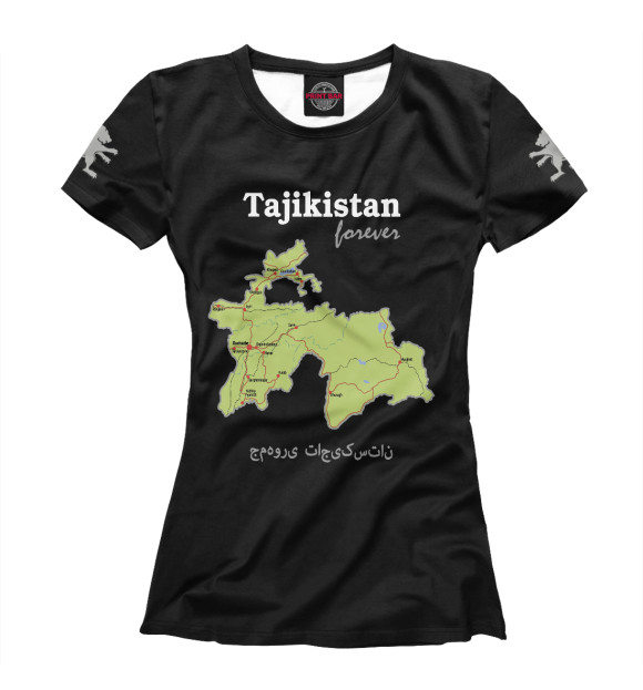 Футболка для девочек с изображением Таджикистан цвета Белый