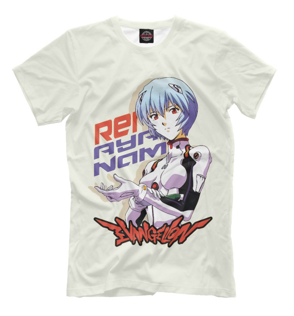 Мужская футболка с изображением Neon Genesis Evangelion цвета Белый