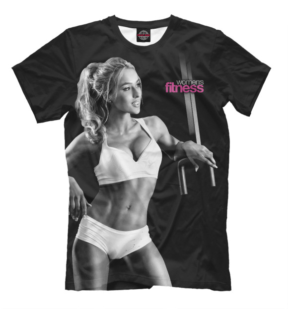 Мужская футболка с изображением Women's fitness gym bunny цвета Белый