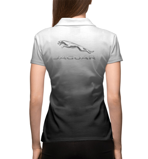 Женское поло с изображением Jaguar цвета Белый