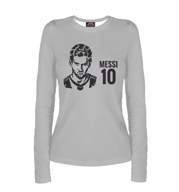 Женский лонгслив с изображением Messi 10 цвета Белый