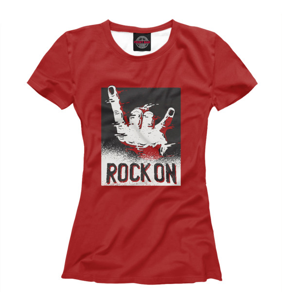 Женская футболка с изображением Rock ON цвета Белый