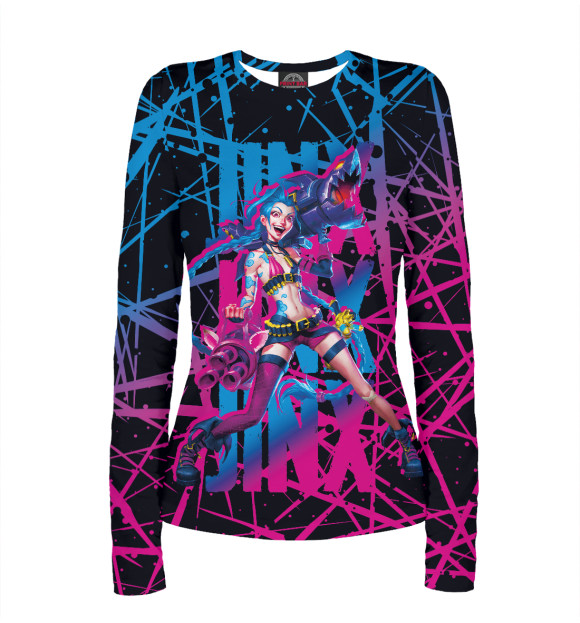 Женский лонгслив с изображением JINX цвета Белый
