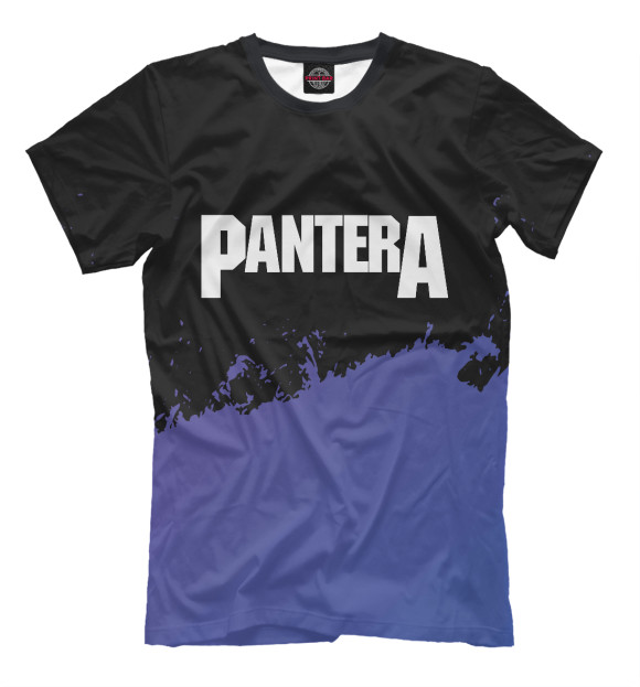 Мужская футболка с изображением Pantera Purple Grunge цвета Белый