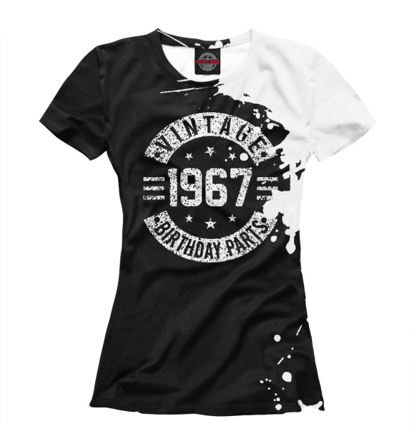 Футболка для девочек с изображением Vintage 1967 цвета Белый