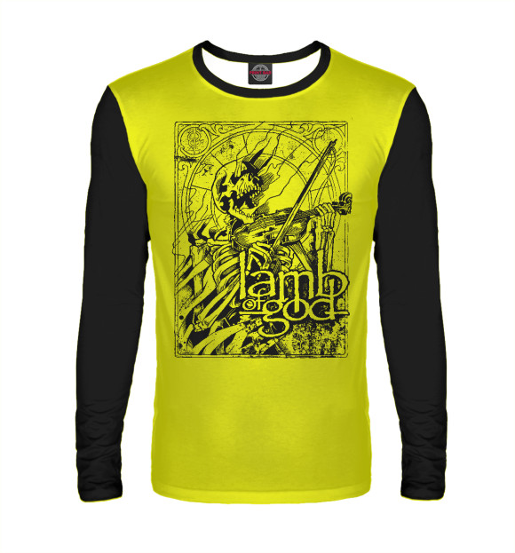 Мужской лонгслив с изображением Lamb of God (yellow) цвета Белый