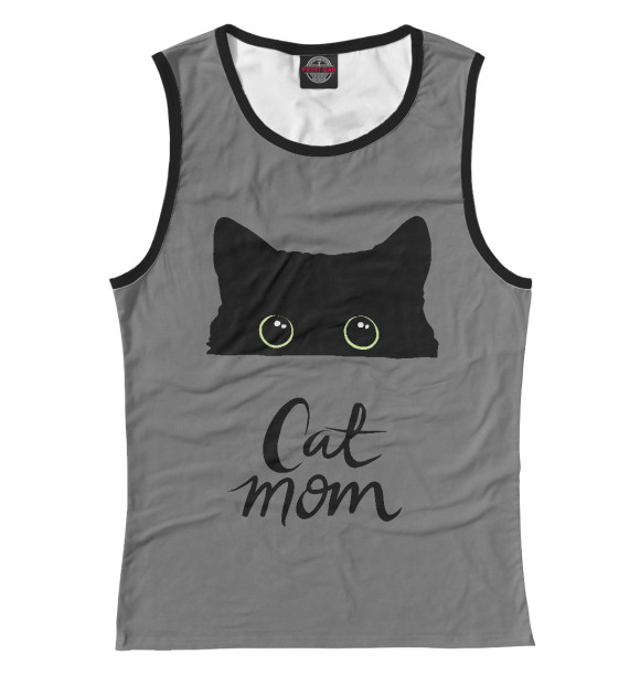 Женская майка с изображением Cat Mom цвета Белый
