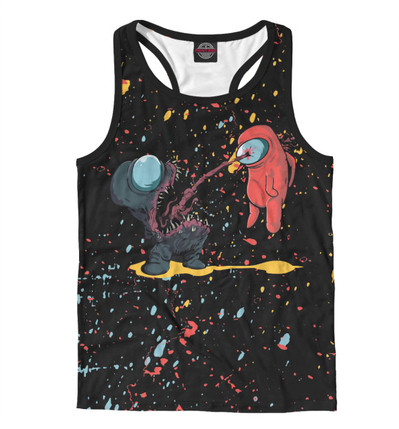 Мужская майка-борцовка с изображением Among Us цвета Белый