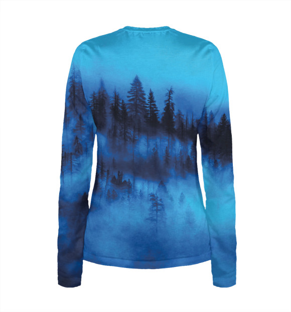 Женский лонгслив с изображением Синий туман цвета Белый