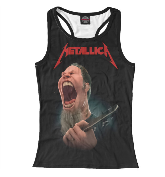 Женская майка-борцовка с изображением Metallica цвета Белый