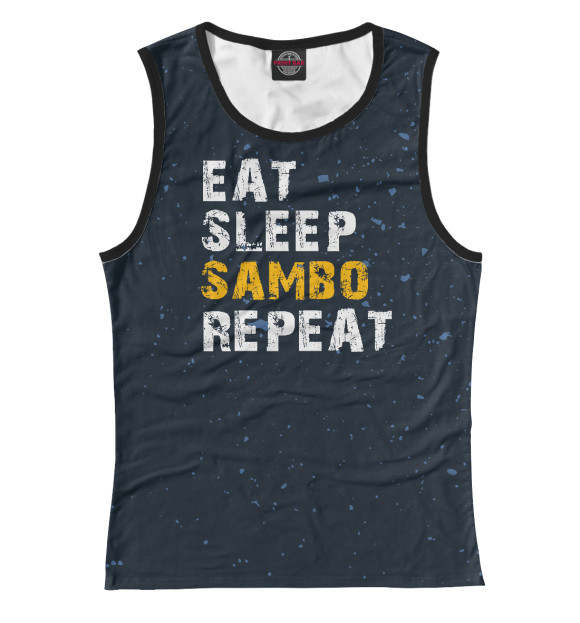 Майка для девочки с изображением Eat sleep sambo цвета Белый
