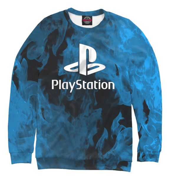 Мужской свитшот с изображением Playstation цвета Белый