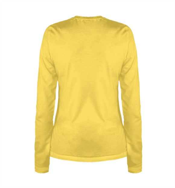 Женский лонгслив с изображением Буква растительная с счастьем цвета Белый