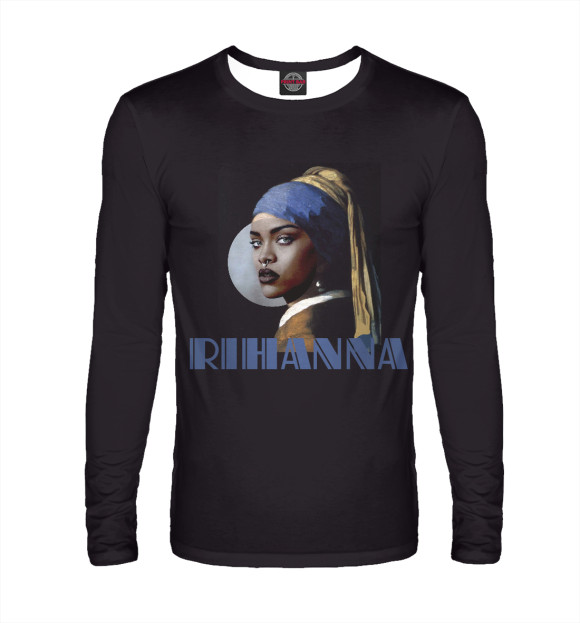 Мужской лонгслив с изображением Rihanna цвета Белый