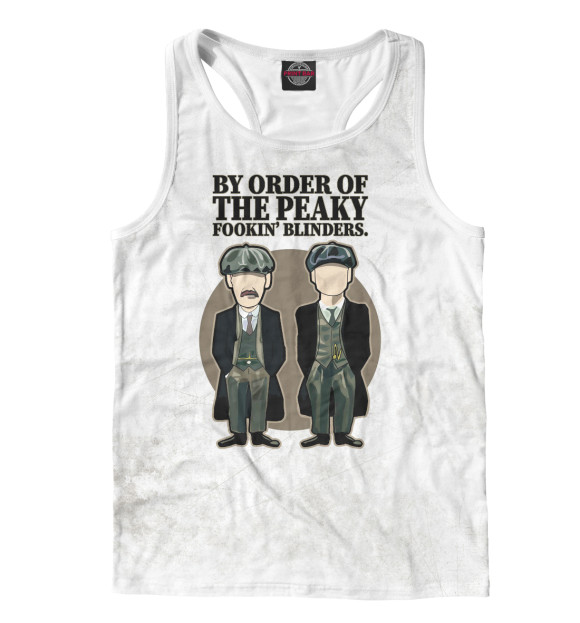 Мужская майка-борцовка с изображением Острые козырьки цвета Белый