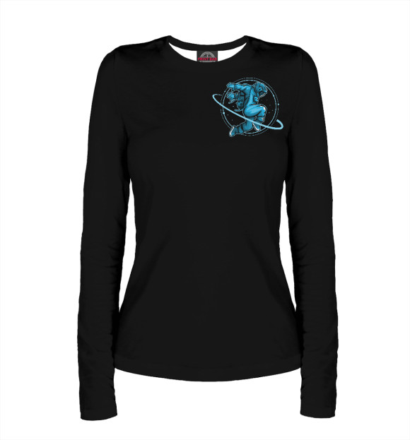 Женский лонгслив с изображением Космос цвета Белый