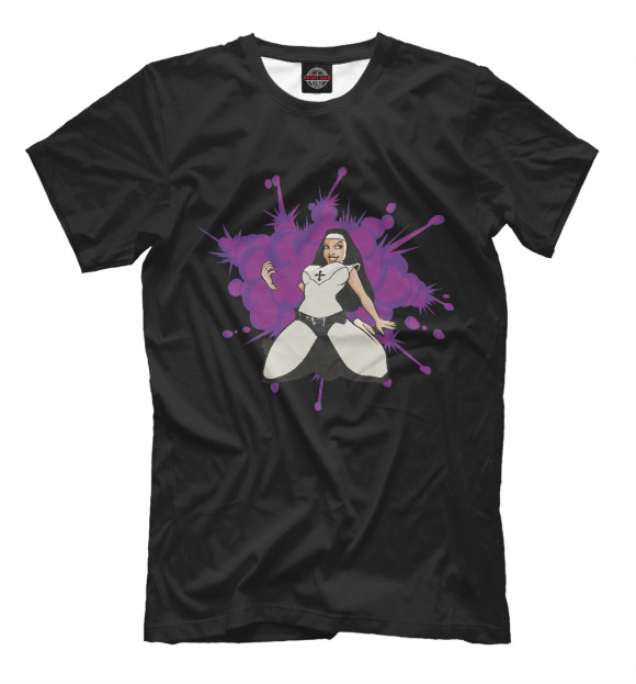 Мужская футболка с изображением Sexy Nun цвета Белый