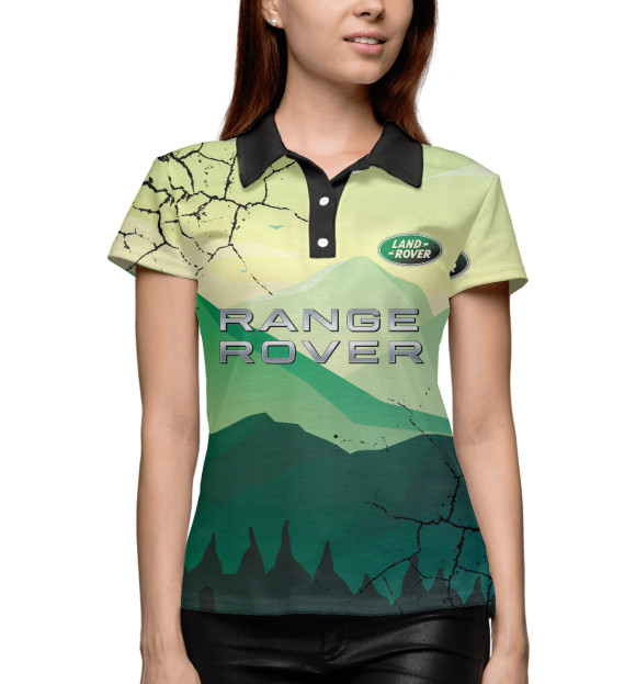Женское поло с изображением LAND ROVER цвета Белый