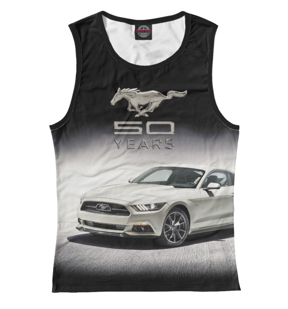 Майка для девочки с изображением Mustang 50 years цвета Белый