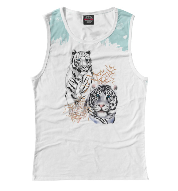 Майка для девочки с изображением Tigers цвета Белый