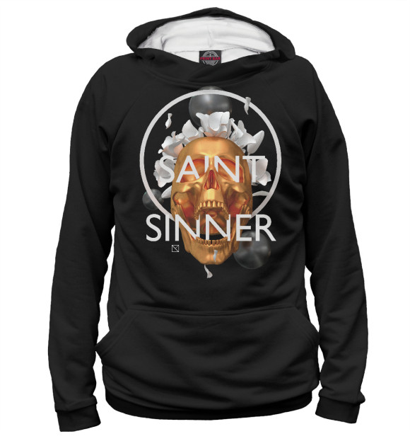 Женское худи с изображением Saint Sinner цвета Белый