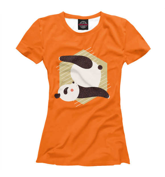 Футболка для девочек с изображением Йога панда цвета Белый
