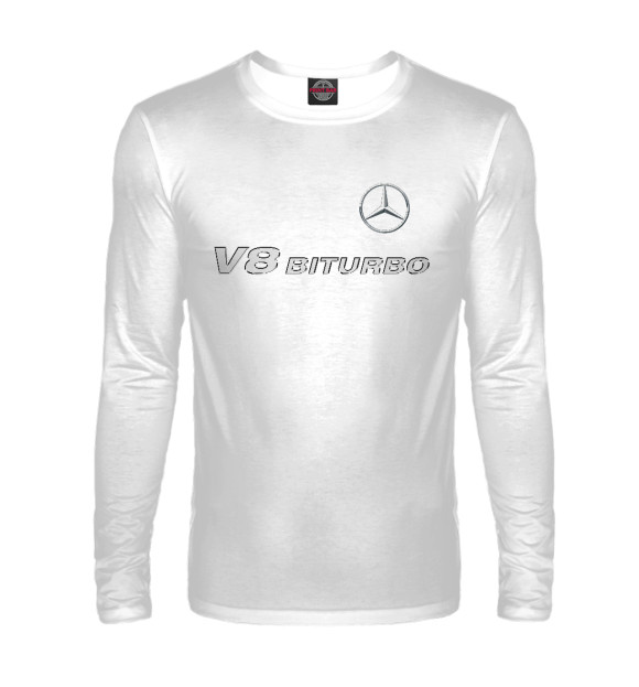 Мужской лонгслив с изображением V8 BITURBO цвета Белый