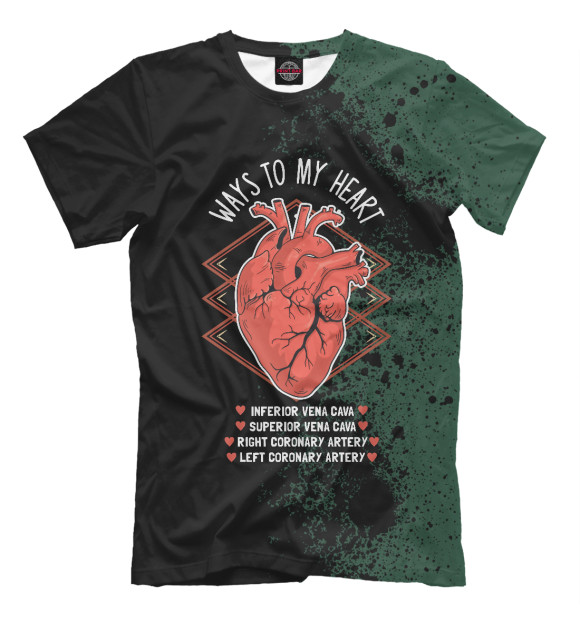 Мужская футболка с изображением Heart Cardiology Echo Medic цвета Белый