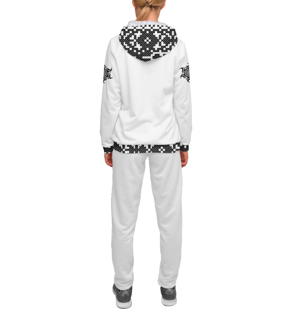 Женский спортивный костюм с изображением Славянский воин РОДа цвета Белый