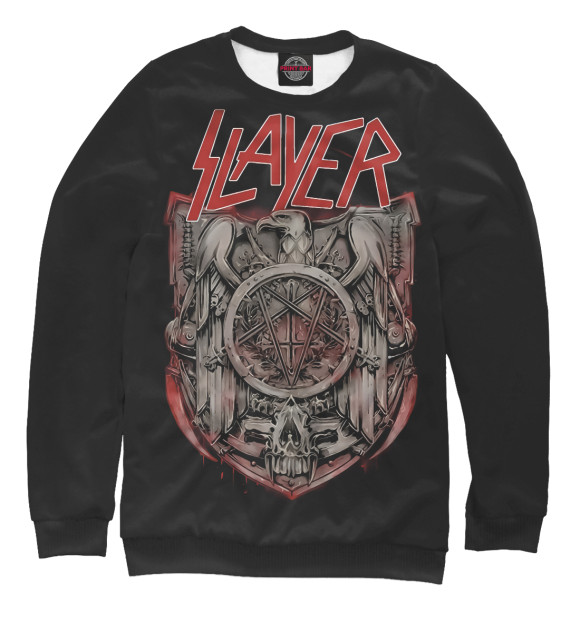 Мужской свитшот с изображением Slayer цвета Белый