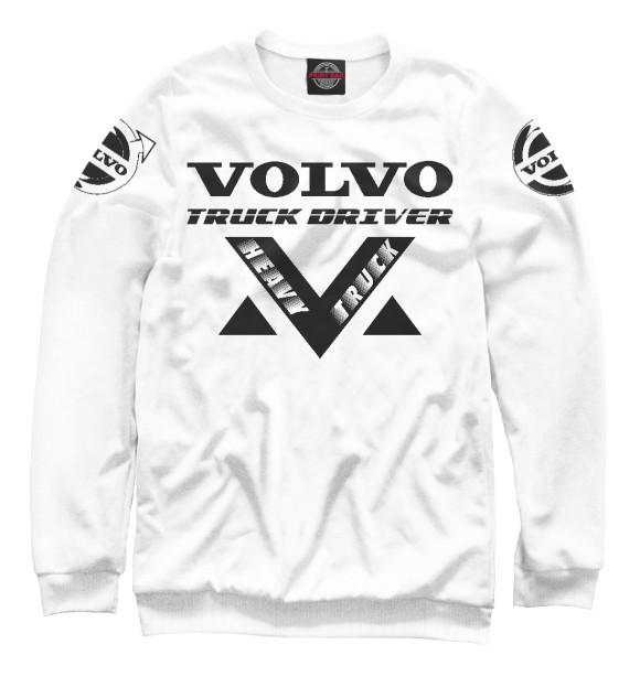 Мужской свитшот с изображением Volvo цвета Белый