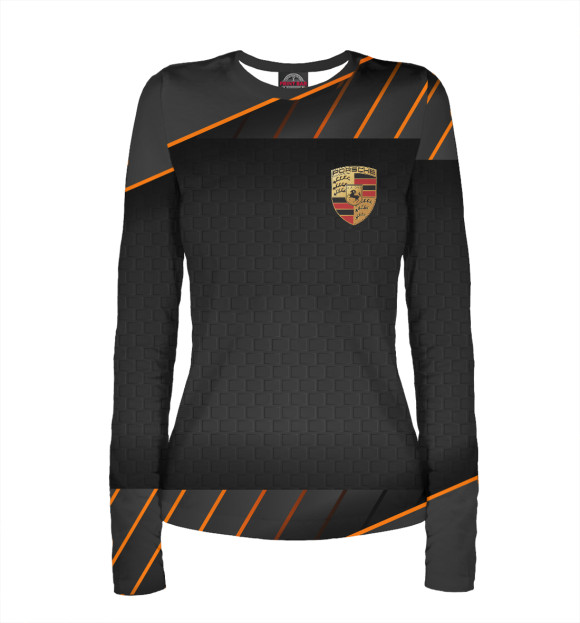 Женский лонгслив с изображением Porsche / Порш цвета Белый