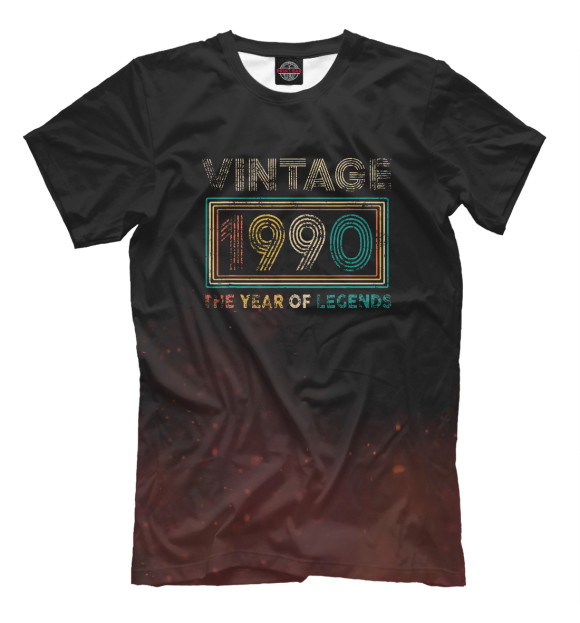 Футболка для мальчиков с изображением Vintage 1990 цвета Белый