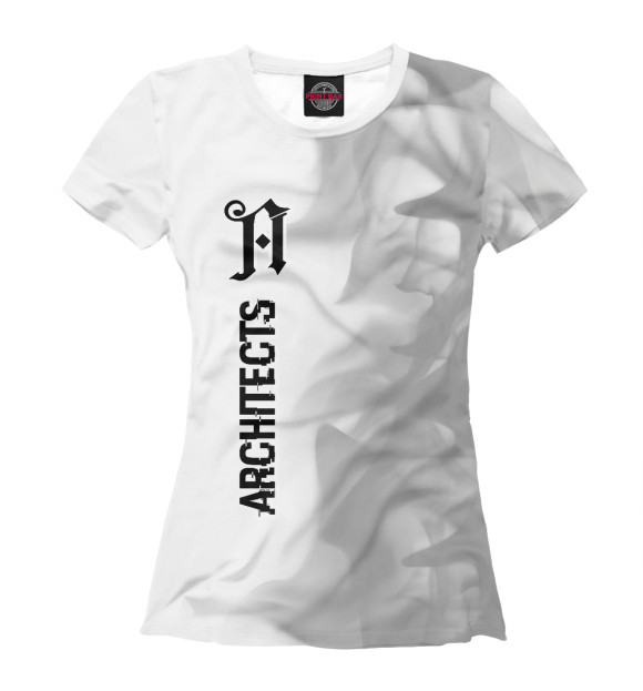 Женская футболка с изображением Architects Glitch Light (smoke) цвета Белый