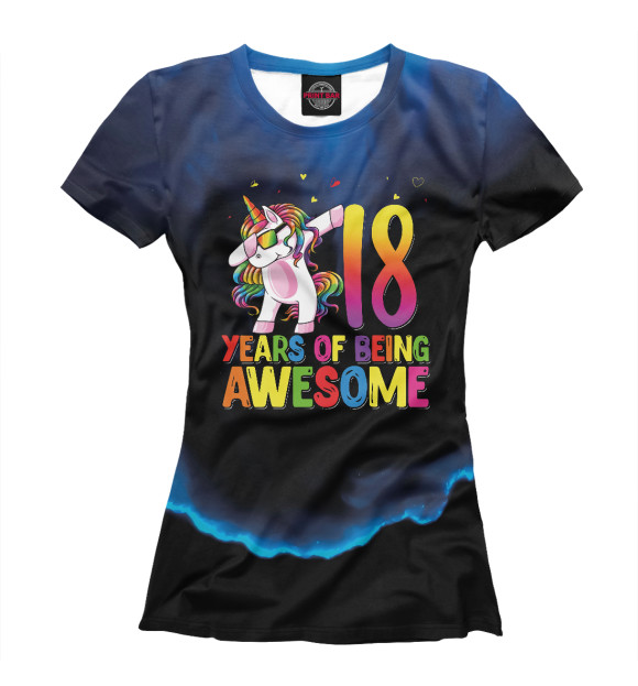 Футболка для девочек с изображением 18 Years Old Birthday Unico цвета Белый