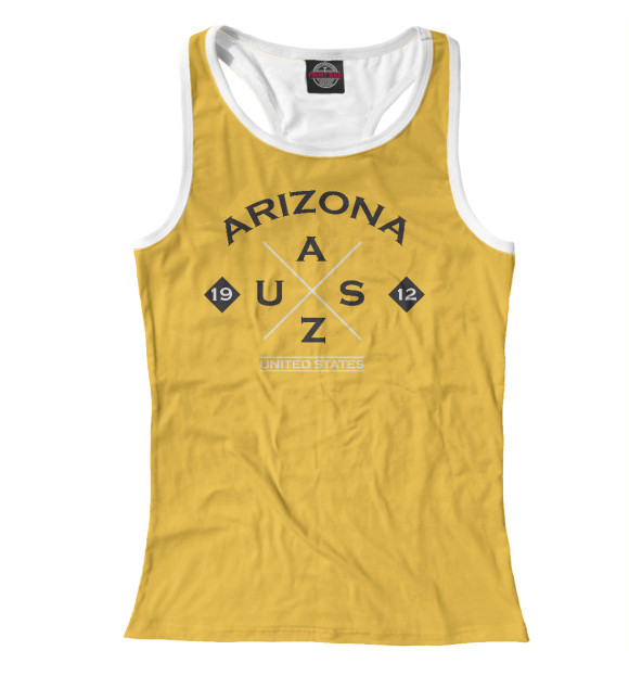 Женская майка-борцовка с изображением Arizona USA цвета Белый